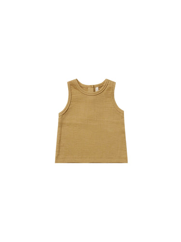 Quincy Mae Organic Woven Tank, Gold